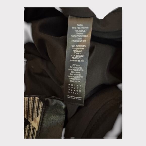 White House Black Market Black Tan Plaid Pencil Skirt - Size 00 - Picture 5 of 9